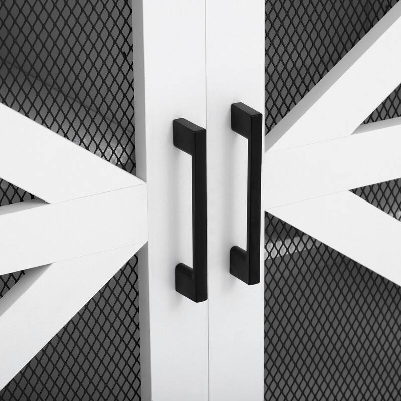 Farmhouse 55" Sideboard with 2 Sliding Barn Doors and 3 Drawers for Stylish Home Storage Solution