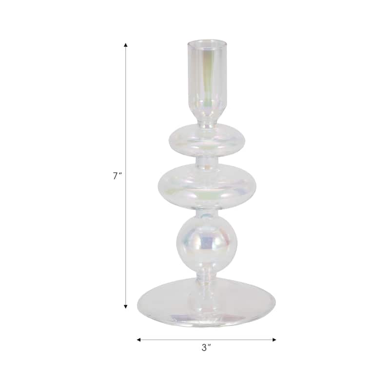 Sculptural Glass Candle Holder with Rounded Accent Base - Modern Tabletop Candle Holder for Any Room