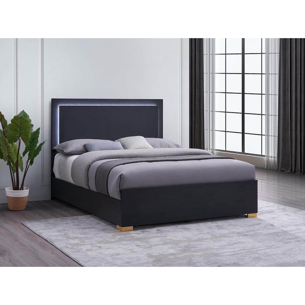 Medici Black LED Headboard Bed