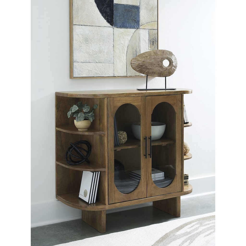 Signature Design by Ashley Niall Light Brown Accent Cabinet - 40" W x 16.13" D x 36.75" H