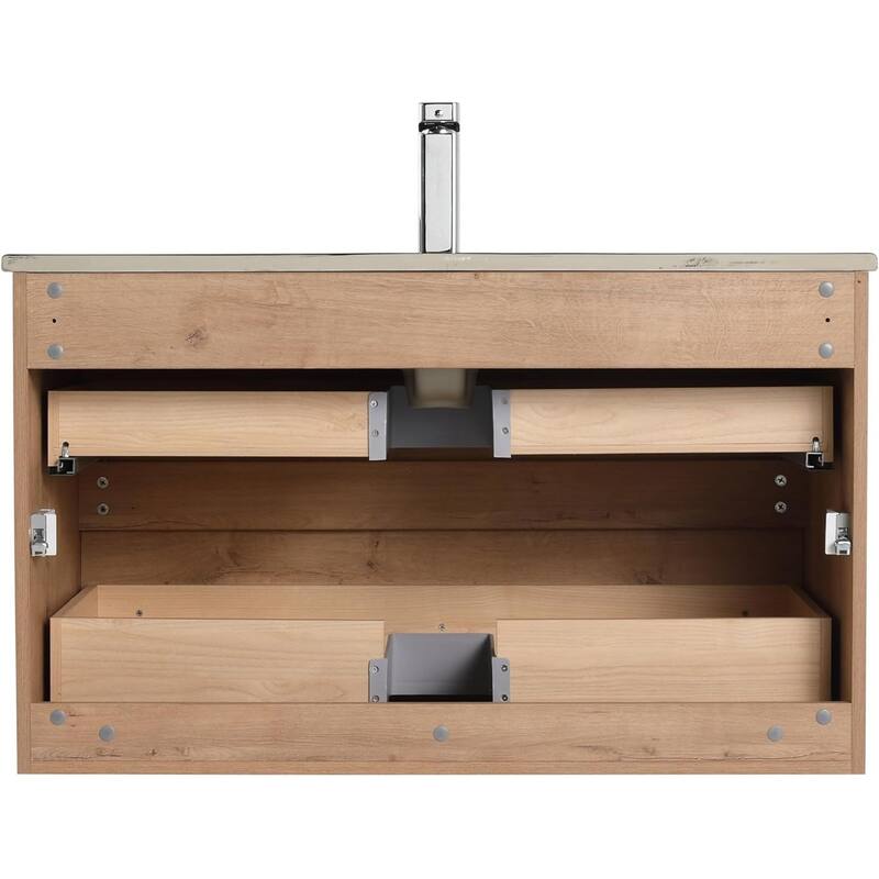 Blossom Wall Mounted Floating Bathroom Vanity with Double Acrylic Sink