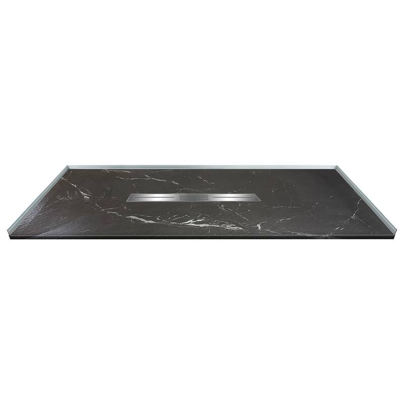 Transolid FZSP6042C 59-1/8" x 41-1/2" Rectangular Shower Base with - Sterling Black