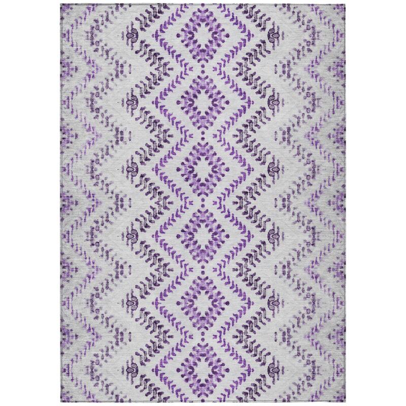 Machine Washable Indoor/ Outdoor Chantille Boho Global Rug
