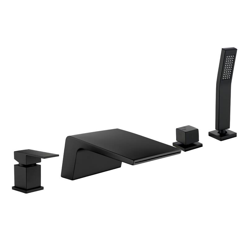 1-Handle Tub Deck Mount Roman Tub Faucet with Hand Shower