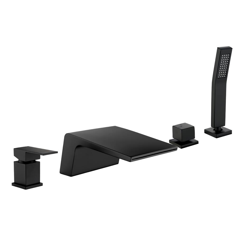 1-Handle Tub Deck Mount Roman Tub Faucet with Hand Shower