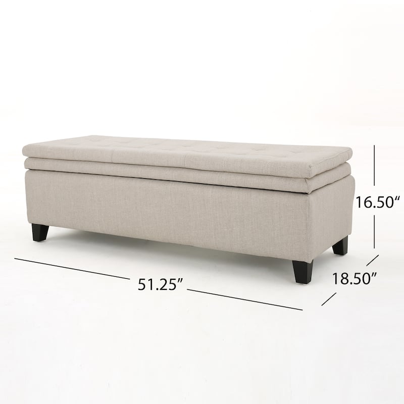 End of Bed Storage Bench, Upholstered Storage Ottoman Bench with Safety Hinge, Large Ottoman for Entryway, Window Benches
