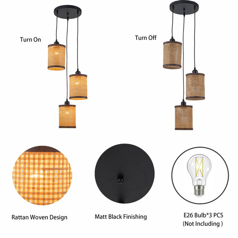 Maris 3-Light Semi Flush Multi Pendant Light - 59 in. Adjustable