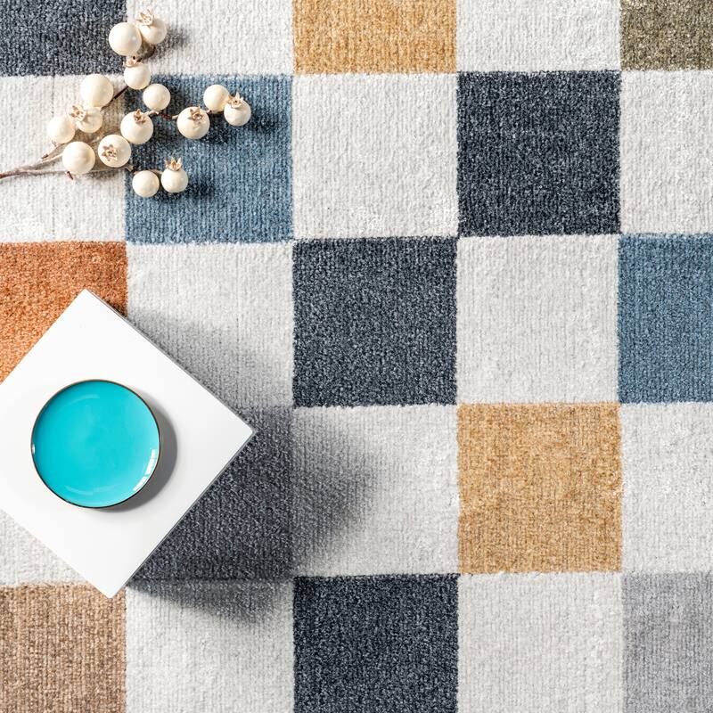 Nuloom Naya SpinClean Checkered Machine Washable Area Rug