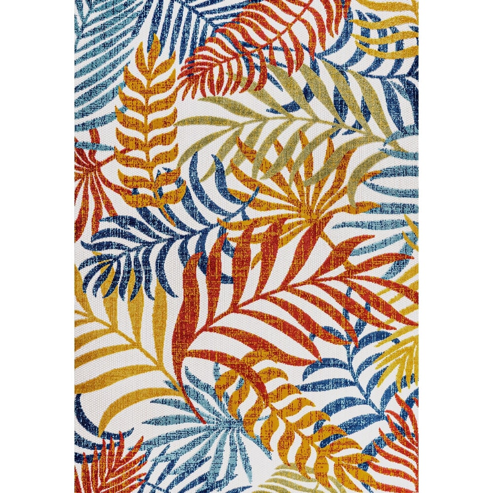 JONATHAN Y Aydin Palm Leaves Indoor/Outdoor Area Rug