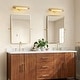 preview thumbnail 5 of 10, 18.5" Mid-Century Modern Brushed Brass Rotatble Cylinder LED Vanity/Picture Light with Milk White Round Tube Shade