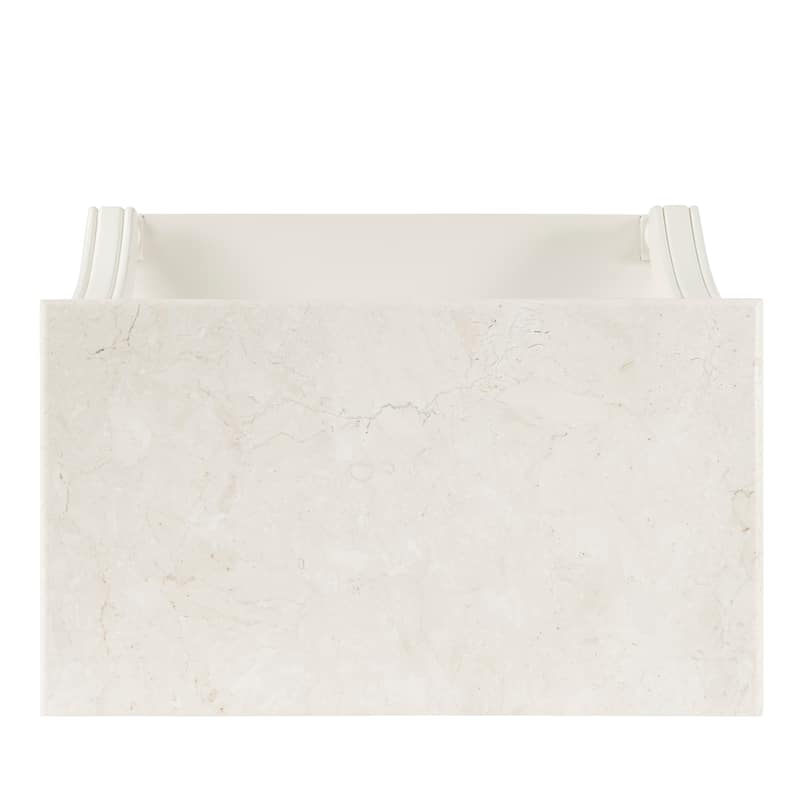 Mabel Genuine Marble and Wood 1-Drawer Nightstand