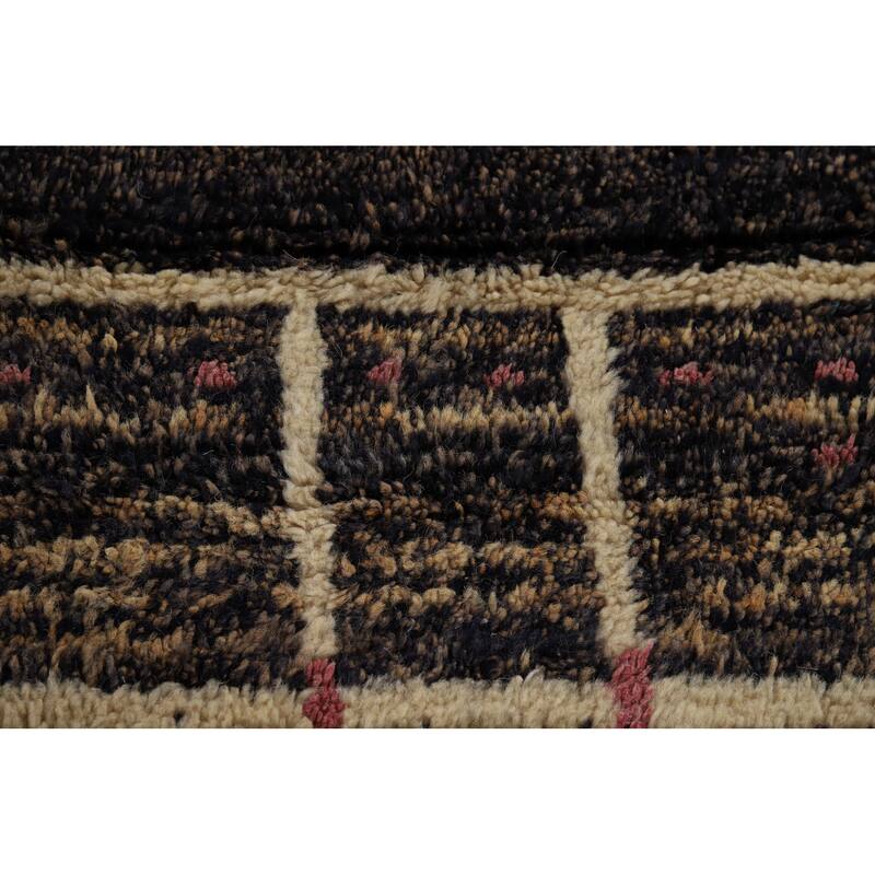 Checkered Moroccan Oriental Large Area Rug Hand-Knotted Wool Carpet - 10'0" x 15'0"