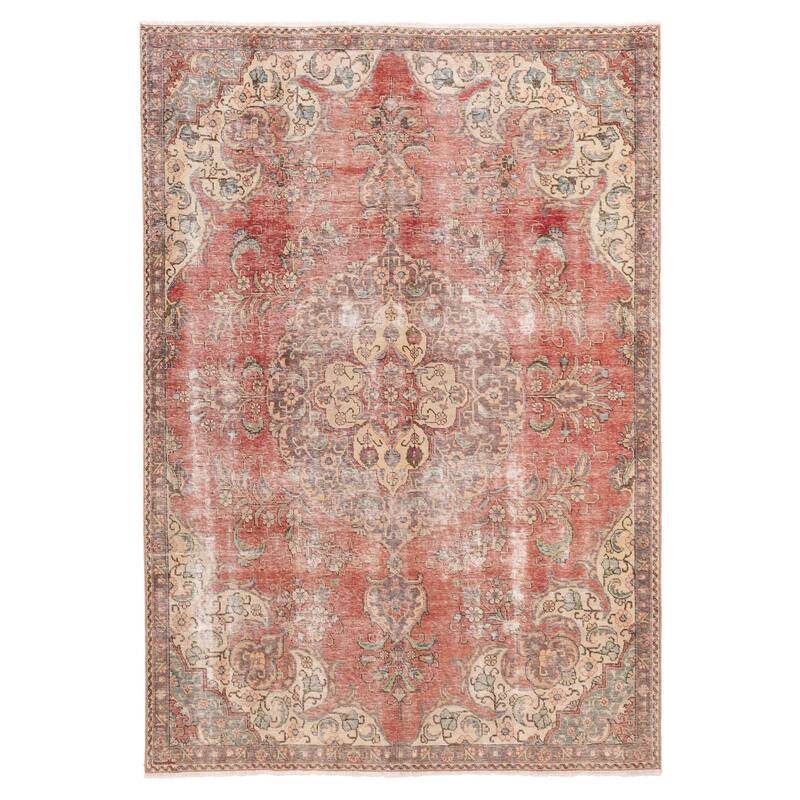 ECARPETGALLERY Hand-knotted Antalya Vintage Red Wool Rug - 7'1 x 10'1