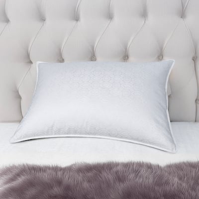 Jacquard 500 Thread Count Natural Down and Feather Pillow - White