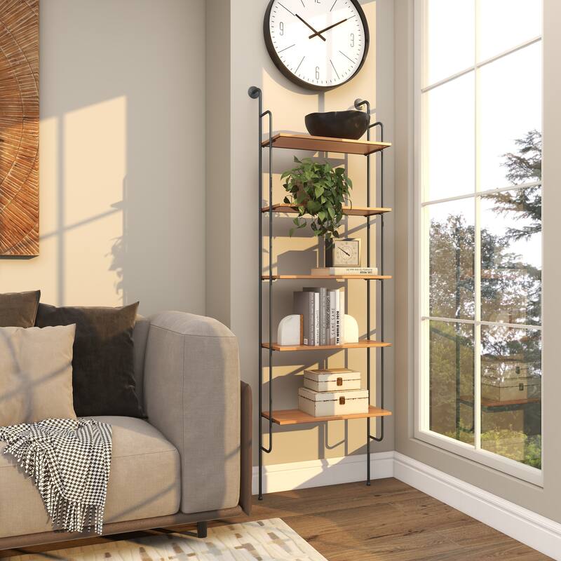 Metal Shelves Wall Shelf - Brown - Roche River Decor