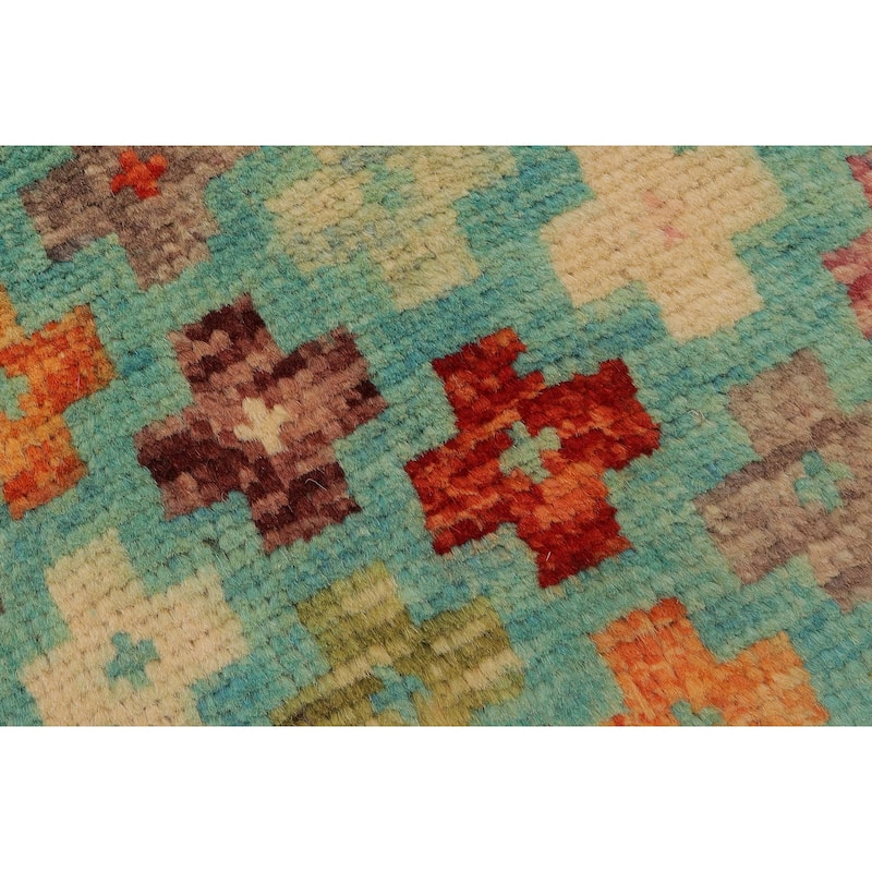 Boho Chic Balochi O'Connor Blue/Rust Hand Knotted Wool Rug - 3'2'' x 5'1''
