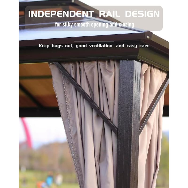 Hardtop Gazebo 10'x10',10'x12',10'x14',12'x12',12'x14',12'x16',12'x20'for All Weather