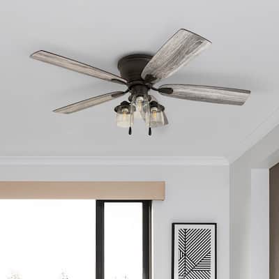 The Gray Barn Chevening 52-inch Coastal Indoor LED Ceiling Fan with Pull Chains 5 Reversible Blades - 52