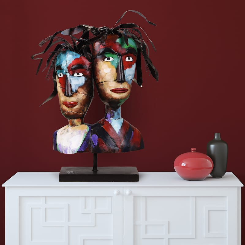 Iron Hand-Painted Colorful Art Sculpture - 27" x 17" x 12" inch