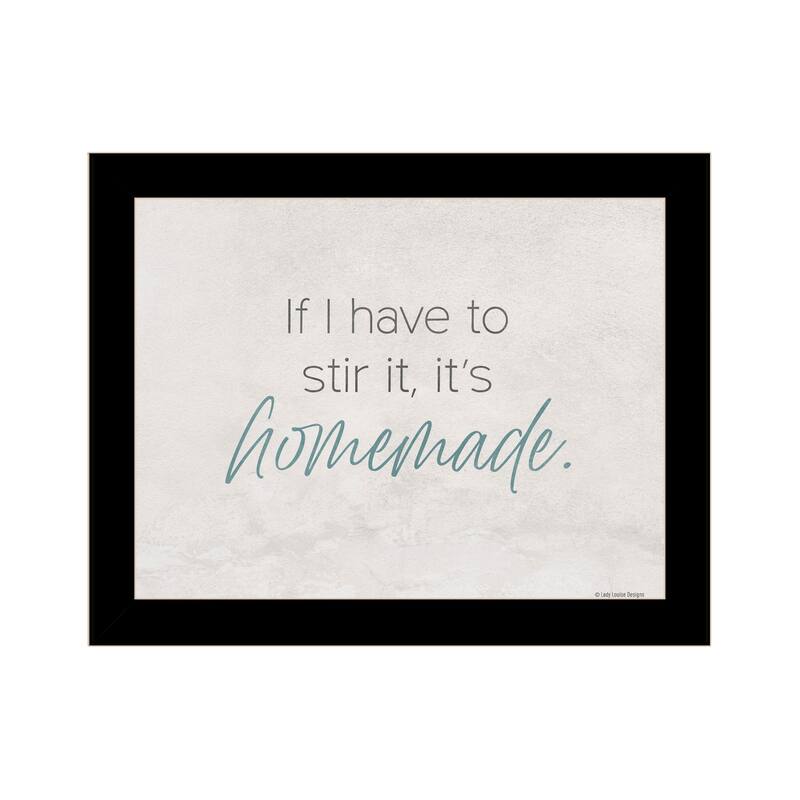 TrendyDecor4U Contemporary "It's Homemade" Framed Print Wall Art - Black