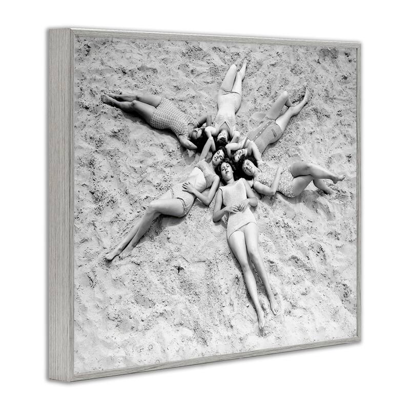 Stupell Women on Beach in Star Shape Framed Giclee Art Design By Arlington Prints