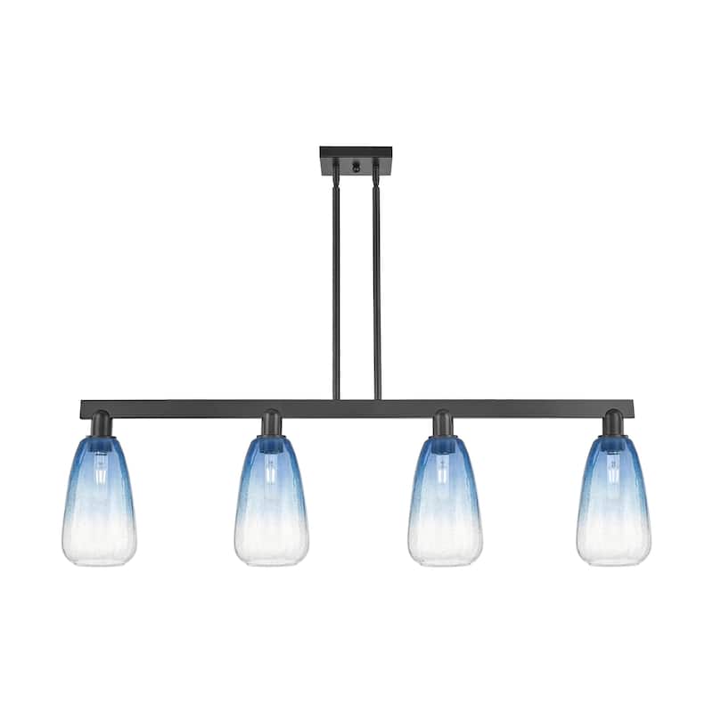 Innovations Lighting 716-4I-8-46 Brookhaven Almond Linear Brookhaven - Matte Black / Sapphire Blue