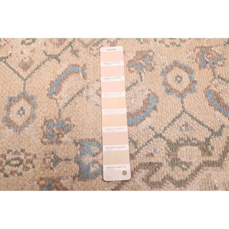 ECARPETGALLERY Hand-knotted Antalya Vintage Khaki Wool Rug - 3'2 x 9'10