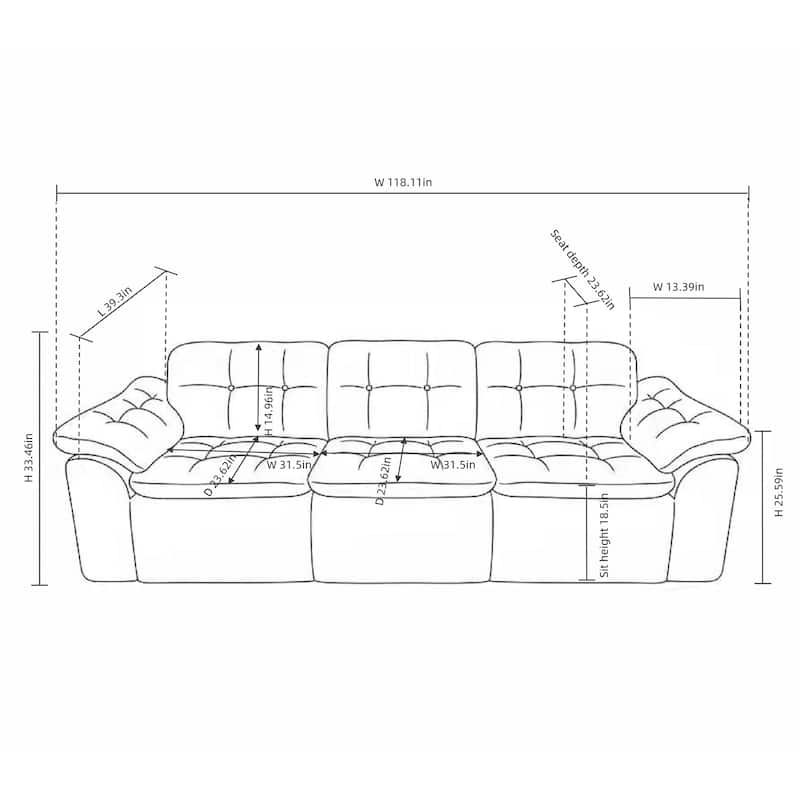 Modular Convertible Cushioned Sleeper Sofa Set