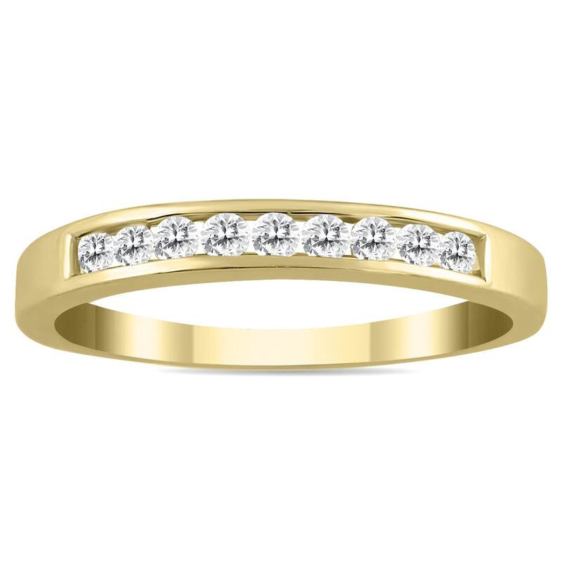 Marquee 1/4 Carat TW Channel Set Diamond Band in 10K Yellow Gold (K-L Color, I2-I3 Clarity)