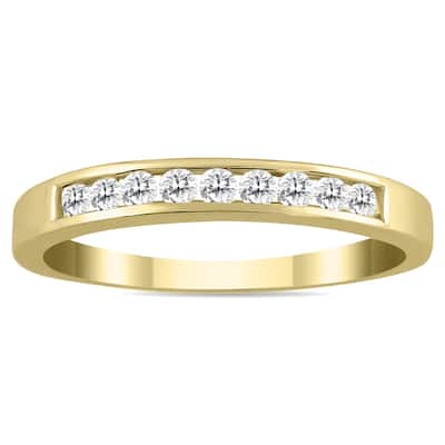 Marquee 1/4 Carat TW Channel Set Diamond Band in 10K Yellow Gold (K-L Color, I2-I3 Clarity)
