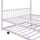 preview thumbnail 83 of 82, Twin/Full Size Metal House Bed with Twin Size Trundle, Playhouse Bed Montessori Bed House Platform Bed with Roof Frame for Kids