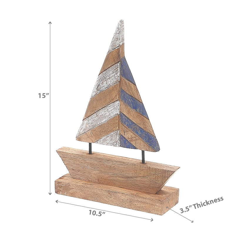 IH Casa Decor Mango Wood Ship Stand - Multi