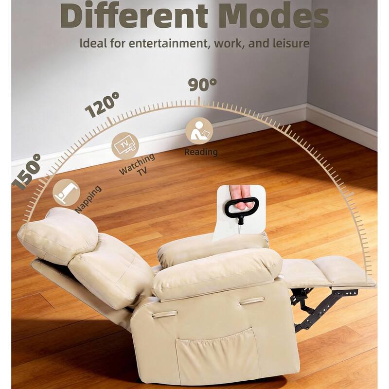 26.77"W Oversized Extra Wide Manual Recliner Chair, with Overstuffed Arms & Back Support