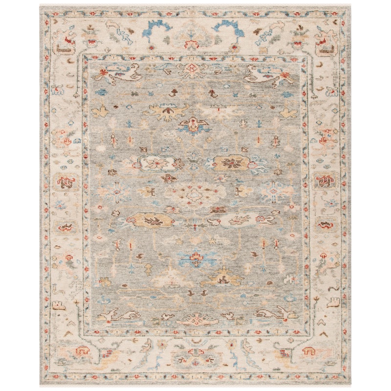 SAFAVIEH Hand-Knotted Samarkand Arminia Traditional Wool Rug - 10' x 14' - Grey/Ivory