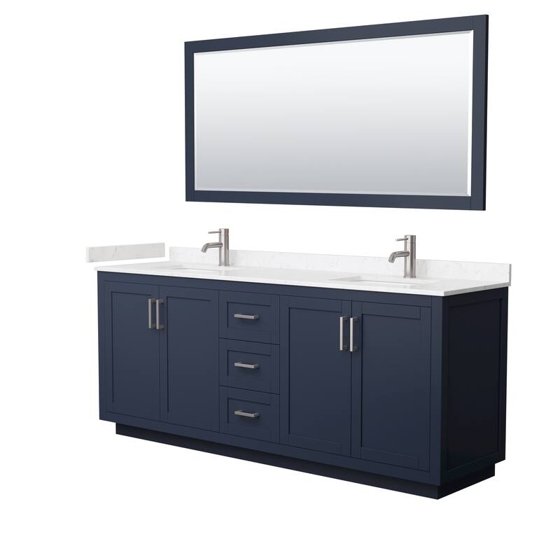 Miranda Double Vanity Set, Cultured Marble Top, 70-Inch Mirror