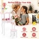preview thumbnail 9 of 7, Kids Vanity Table Set with Drawer & 3 Makeup Accessories for Pretend Play - 24" L x 11" W x 38.5" H