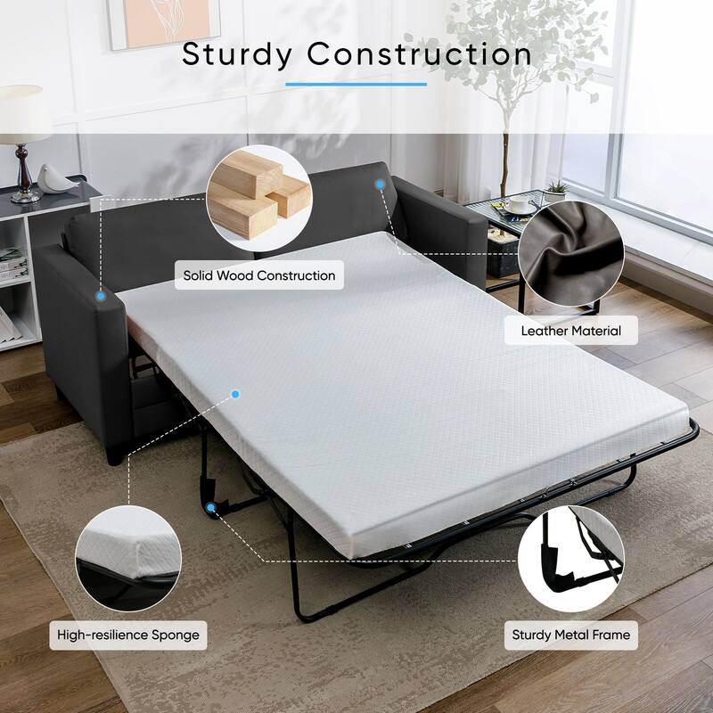 Mixoy 2-in-1 Pull Out Sofa Bed with Mattress,Modern Convertible Sleeper Sofa Futon Couches