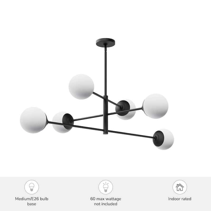 Hunter Hepburn Chandelier - Dining Room, Entry - Retro/Minimalistic, Sputnik
