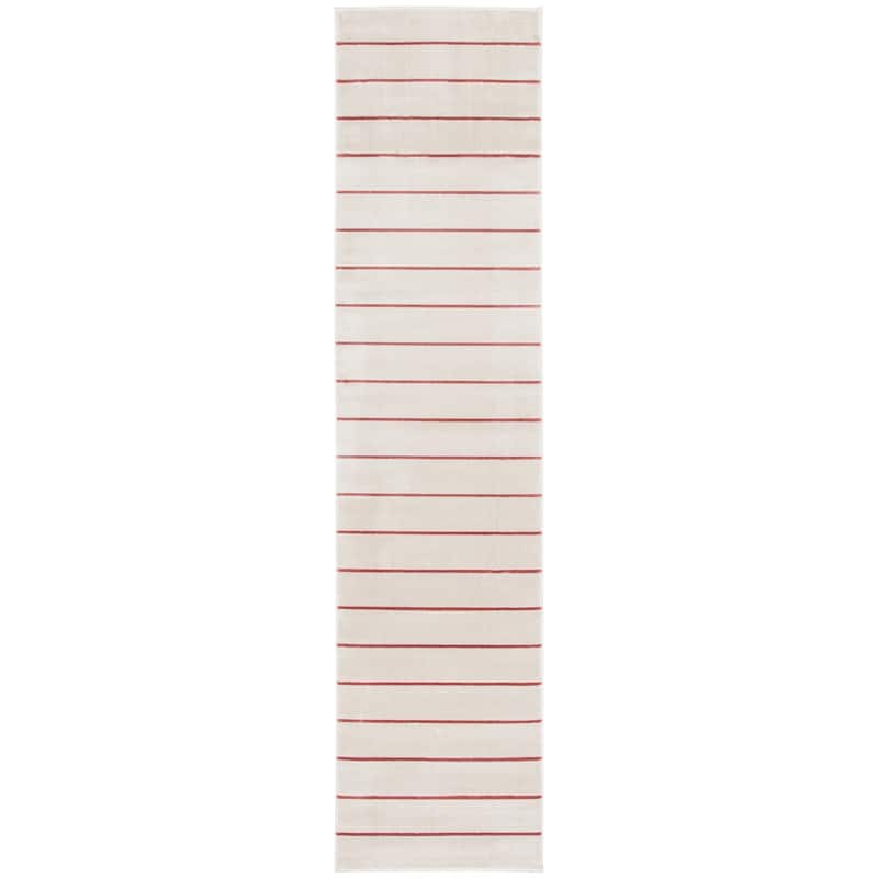 SAFAVIEH Orwell Fleda Modern Stripe Rug - 2'2" x 9' Runner - Ivory/Rust