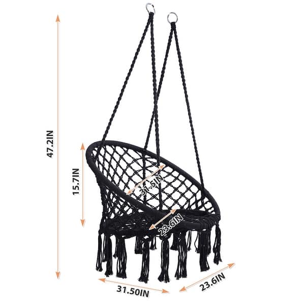 Macrame Swing Hanging Cotton Rope Hammock Swing Chair Bed Bath