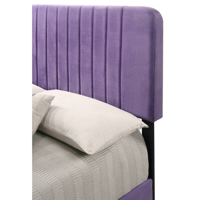 Purple Queen Bed with Bold Finish, Sturdy Frame and Spacious Design Perfect for Modern Bedrooms with Stylish Personality