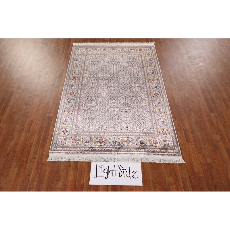 Turkish Tabriz Traditional Rug Machine Made Silk & Polyester Carpet - 5'1" x 7'5"