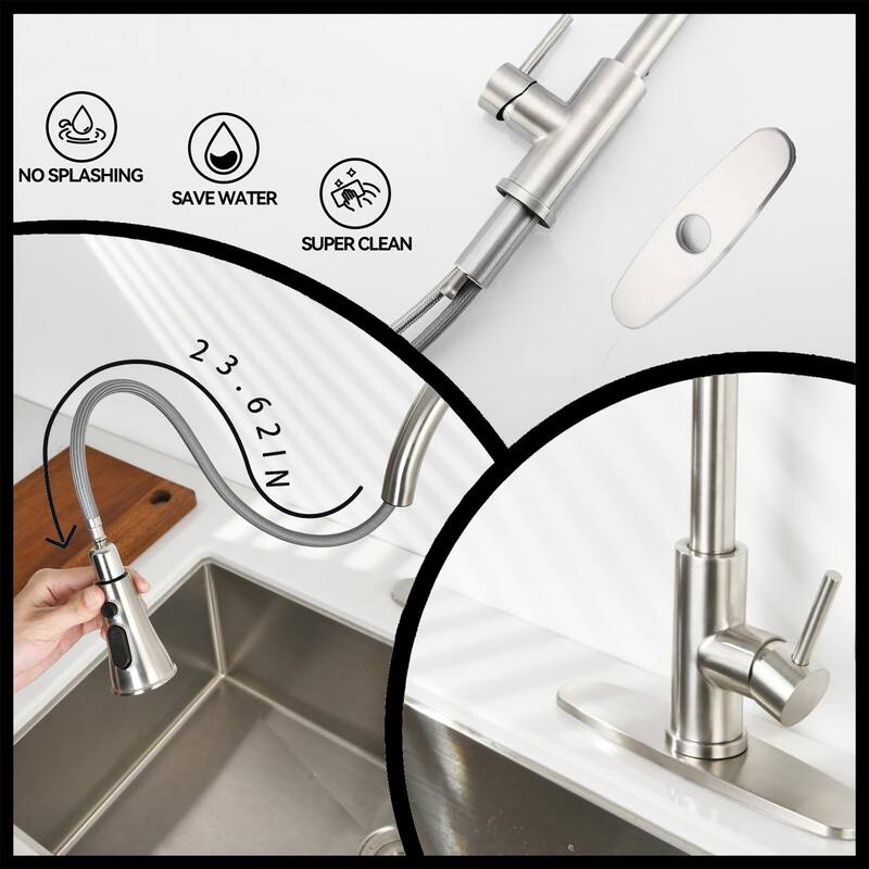 Topcraft Stainless Steel High Arc Pull Down Kitchen Faucet
