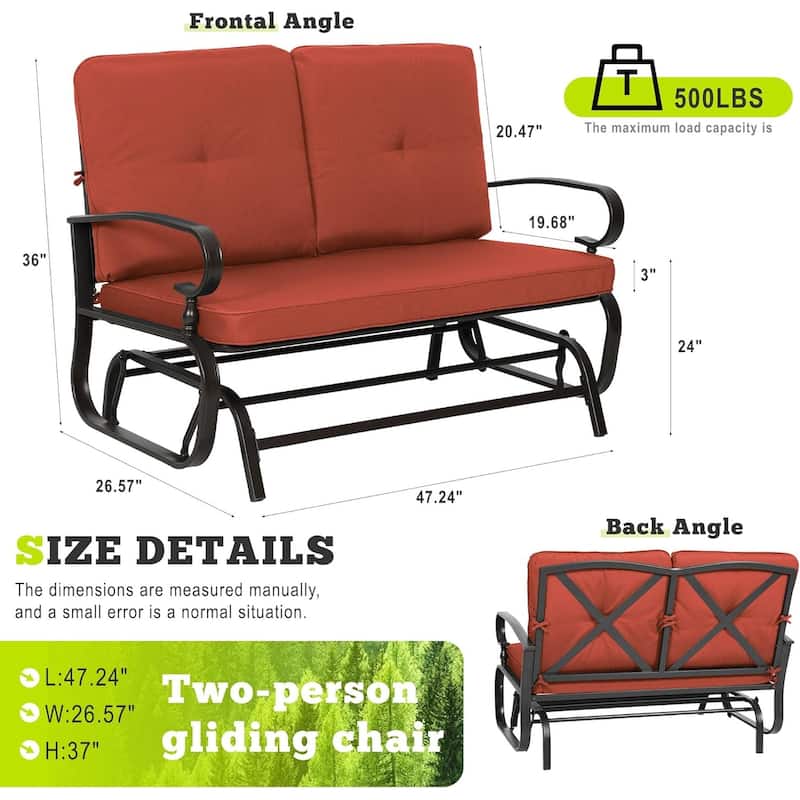 Nista 2 Person Outdoor Patio Glider Garden Bench Rocker Chair by Havenside Home