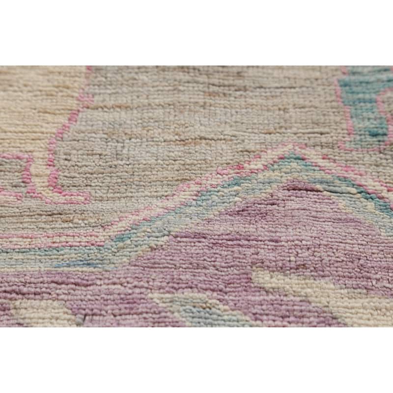 Hand Knotted Oriental 100% Wool Carpet Transitional Geometric Multi-Colored Oushak Area Rug - 9' 0'' X 8' 10''