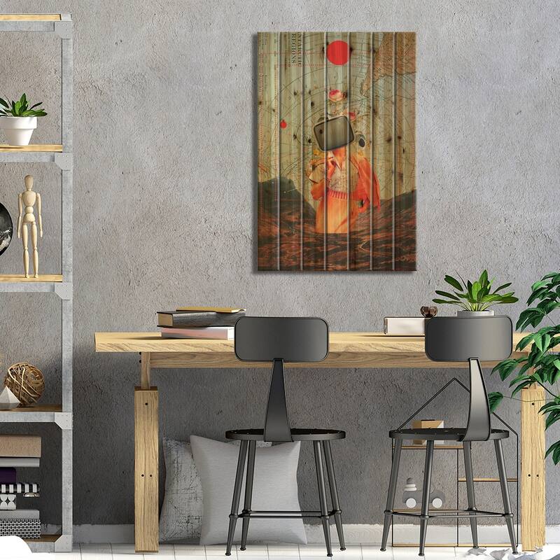 Antarctic Broadcast Print On Wood by Frank Moth - Multi-Color
