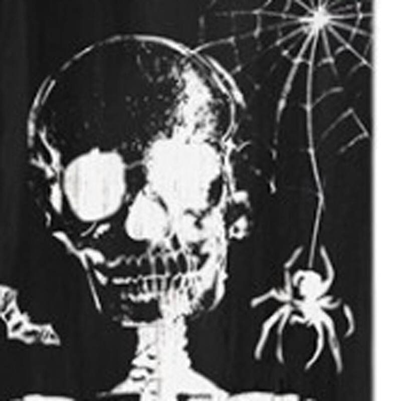 HomeRoots 72" Black And White Solid Wood Welcome Halloween Skeleton Porch Sign
