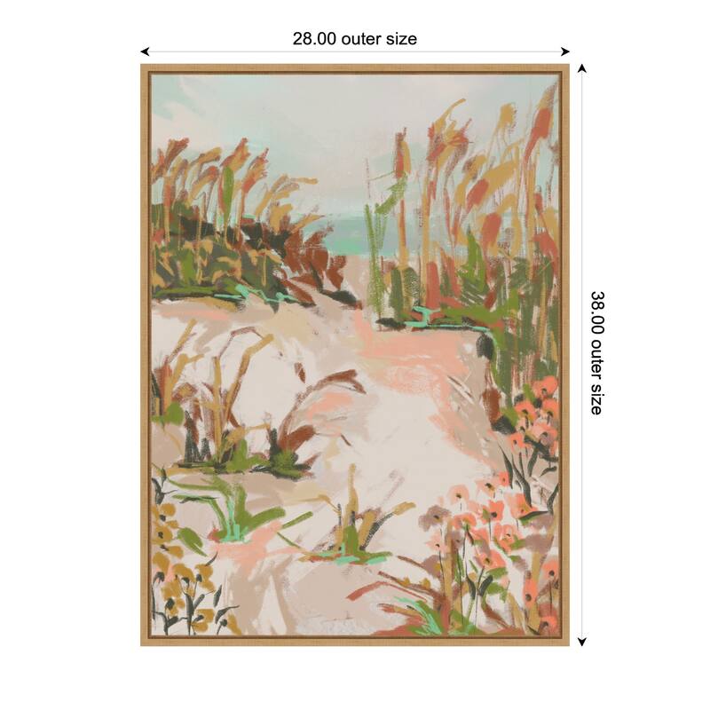 Kate and Laurel Sunrise Seascape by Annie Quigley Framed Canvas Wall Art Print