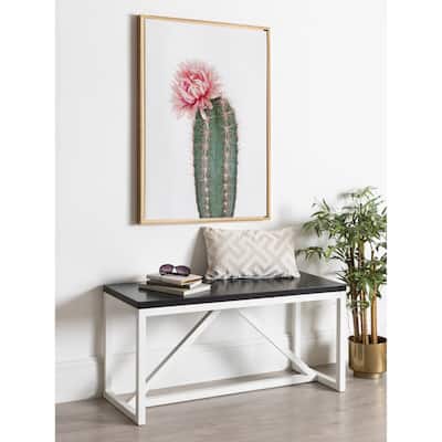 Kate and Laurel Sylvie Pink Cactus Flower Framed Canvas Wall Art