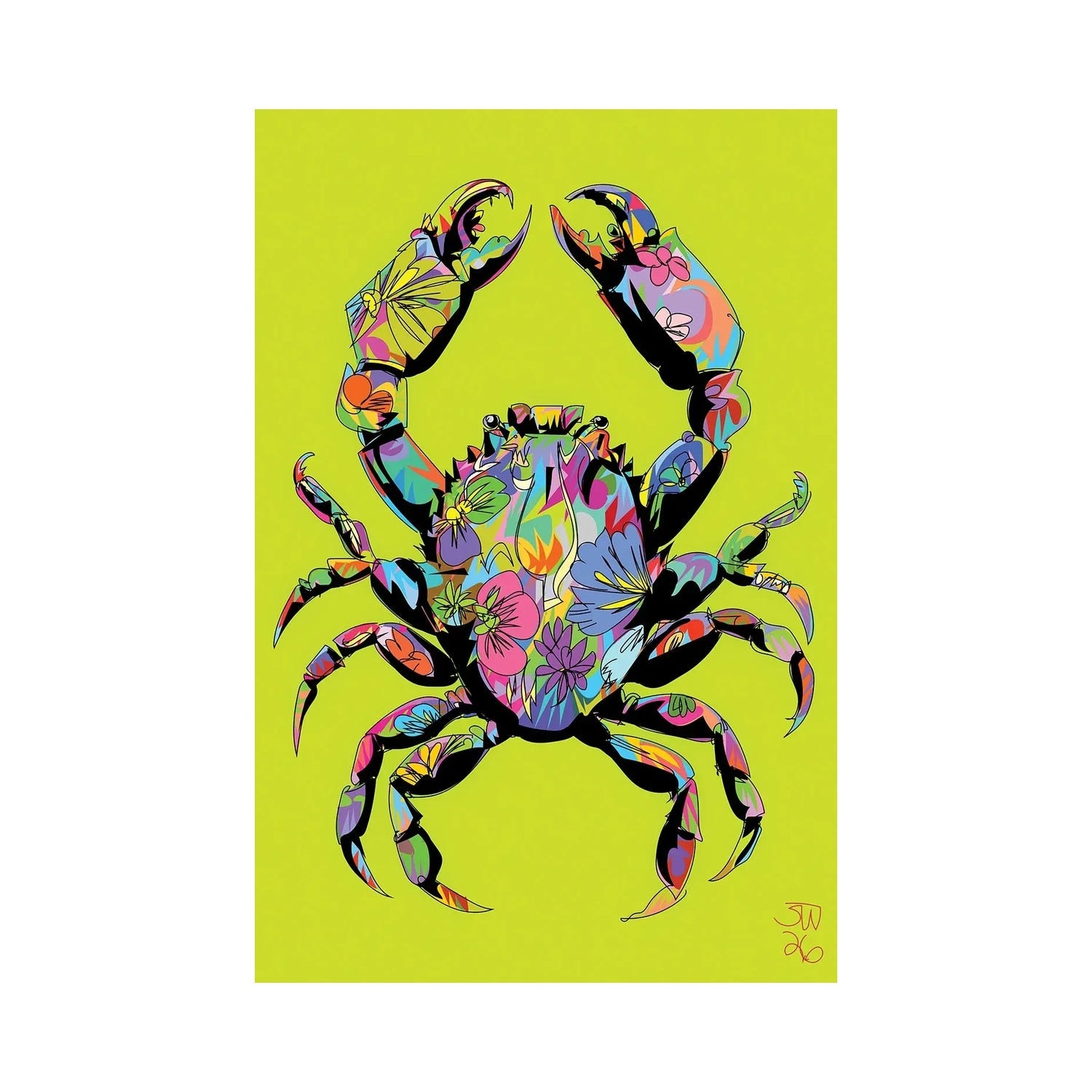 "Flower Crab 2026" by TECHNODROME1 Canvas Print